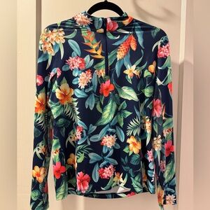 NWT Lightweight Floral Quarter Zip
